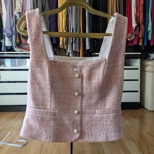 Reformation Blush Tweed Vest